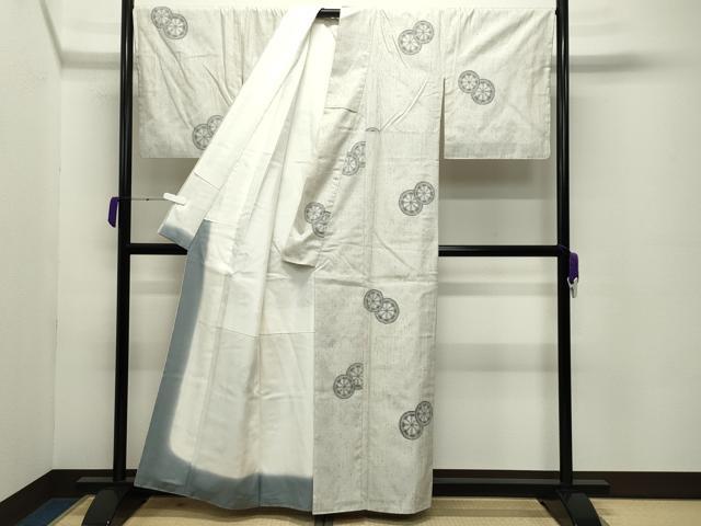 平和屋着物●ぜんまい紬　源氏車　正絹　逸品　CABC8136gh