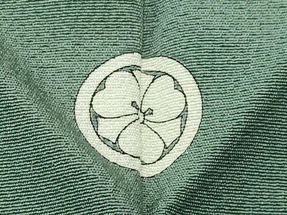 平和屋着物●上質な色無地　老竹色　正絹　逸品　CABC8137gh