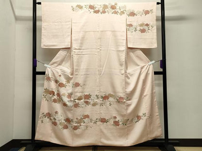 平和屋着物●訪問着 駒刺繍 枝花文 金彩 正絹 逸品 CABC8138gh