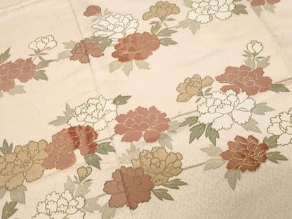平和屋着物●訪問着 駒刺繍 枝花文 金彩 正絹 逸品 CABC8138gh