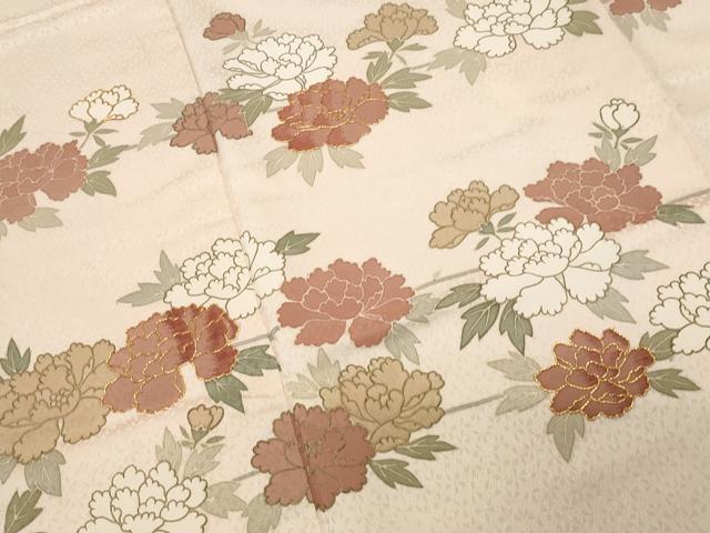 平和屋着物●訪問着 駒刺繍 枝花文 金彩 正絹 逸品 CABC8138gh