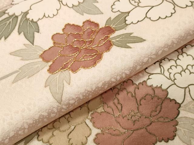 平和屋着物●訪問着 駒刺繍 枝花文 金彩 正絹 逸品 CABC8138gh