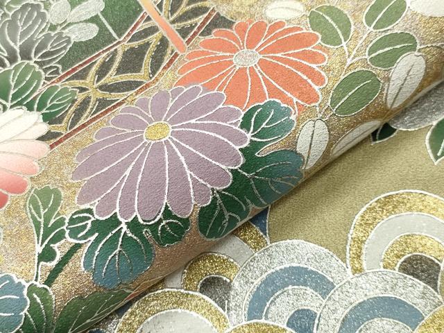 平和屋着物●訪問着 作家物 貝桶花文 暈し染め 金銀彩 正絹 逸品 CABC8140gh