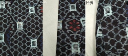 平和屋着物●久留米絣　単衣　亀甲花文　綿　逸品　CABC8141gh