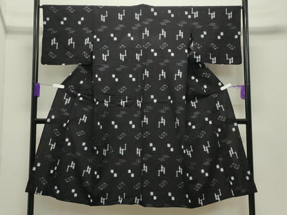 平和屋着物▽本場琉球絣 綿琉球 単衣 絣文様 綿 逸品 CABC8144gh