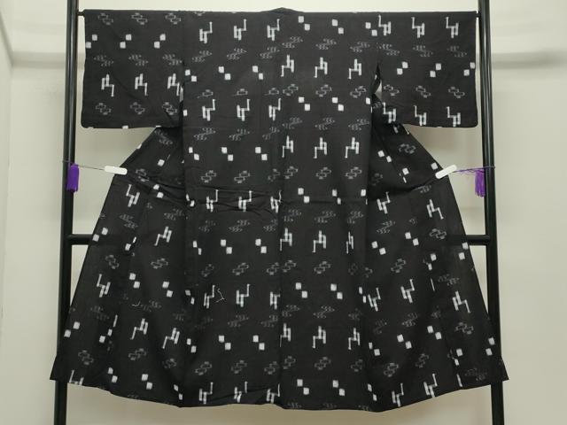 平和屋着物▽本場琉球絣 綿琉球 単衣 絣文様 綿 逸品 CABC8144gh