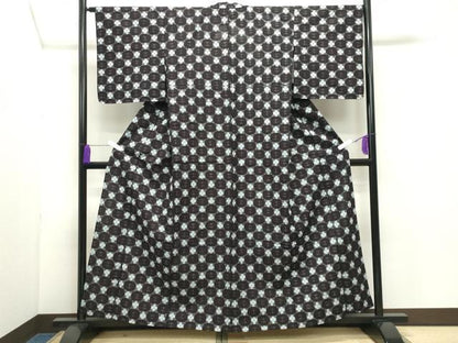 平和屋着物●久留米絣　単衣　吉祥文　綿　逸品　未使用　CABC8146gh