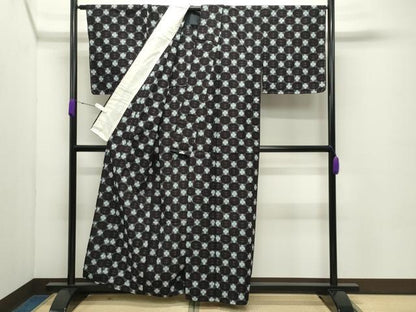 平和屋着物●久留米絣　単衣　吉祥文　綿　逸品　未使用　CABC8146gh