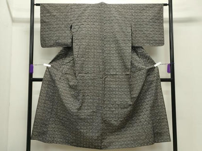 平和屋着物●久留米絣　単衣　吉祥文　綿　逸品　CABC8150gh