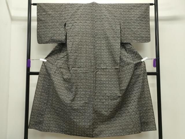 平和屋着物●久留米絣　単衣　吉祥文　綿　逸品　CABC8150gh