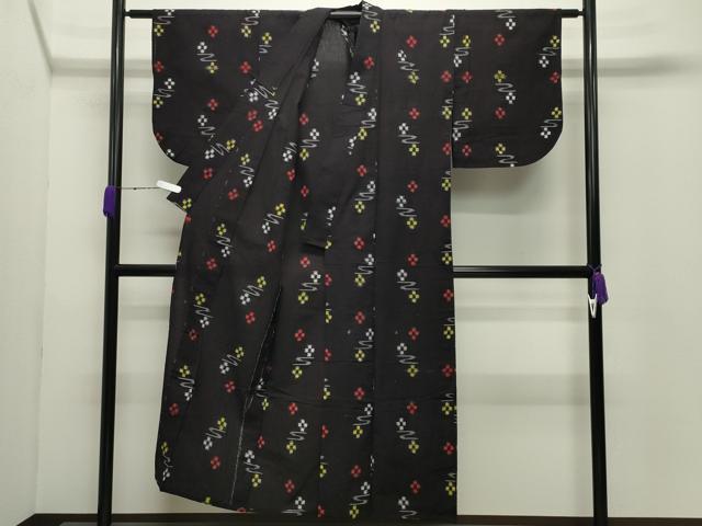 平和屋着物●久留米絣　アンサンブル　単衣　舞花文　綿　逸品　CABC8151gh