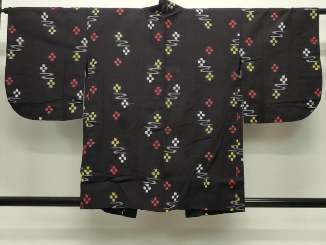 平和屋着物●久留米絣　アンサンブル　単衣　舞花文　綿　逸品　CABC8151gh
