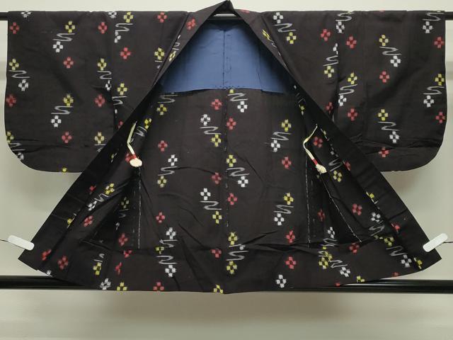 平和屋着物●久留米絣　アンサンブル　単衣　舞花文　綿　逸品　CABC8151gh