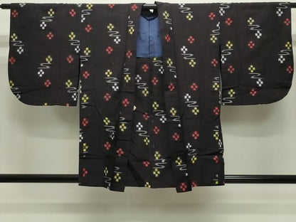 平和屋着物●久留米絣　アンサンブル　単衣　舞花文　綿　逸品　CABC8151gh