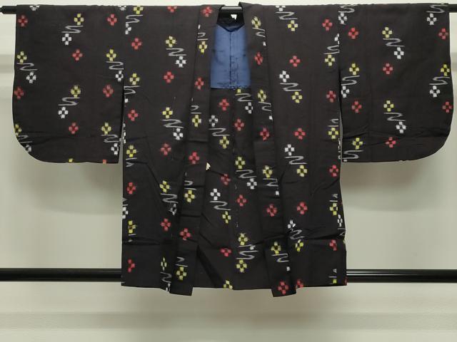 平和屋着物●久留米絣　アンサンブル　単衣　舞花文　綿　逸品　CABC8151gh