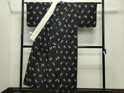 平和屋着物●久留米絣　アンサンブル　単衣　吉祥文　綿　逸品　CABC8152gh