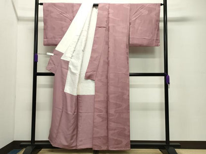 平和屋着物●上質な色無地　流水花地紋　鴇浅葱色　正絹　逸品　CABC8160gh