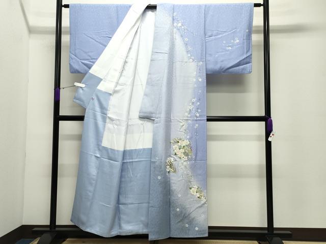 平和屋着物●訪問着 刺繍 地紙花文 暈し染め 金彩 さが美扱い 正絹 逸品 未使用 CABC8161gh