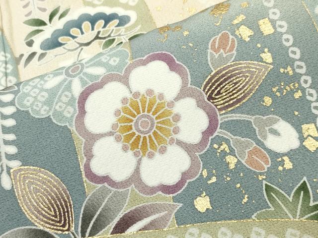 平和屋着物●訪問着 駒刺繍 舞桜松竹梅文 暈し染め 金彩 正絹 逸品 CABC8164gh