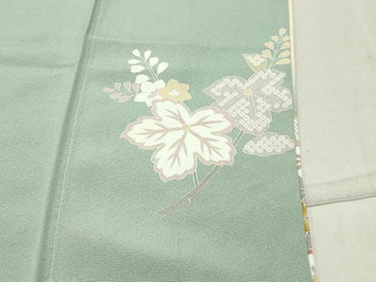 平和屋着物●訪問着 駒刺繍 舞桜松竹梅文 暈し染め 金彩 正絹 逸品 CABC8164gh