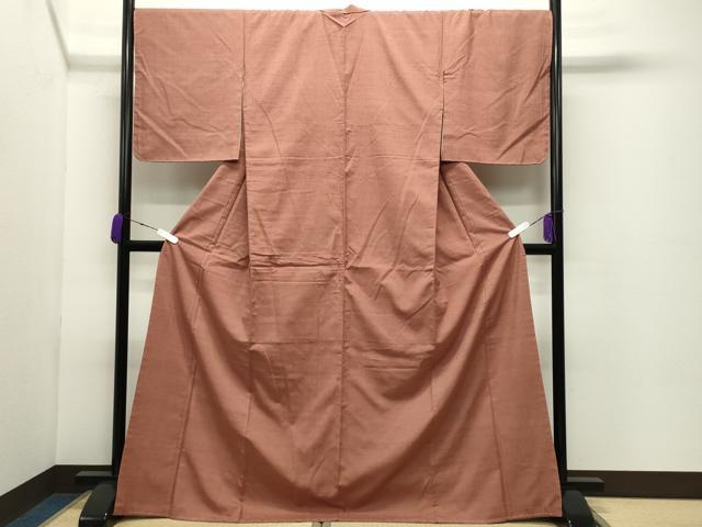 平和屋着物●本場結城紬　重要無形文化財　遠州茶色　ロング丈　正絹　逸品　未使用　CABC8168gh