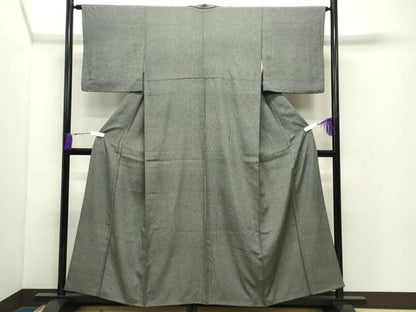 平和屋着物●江戸小紋　鮫小紋柄　黒地　正絹　逸品　CABC8172gh