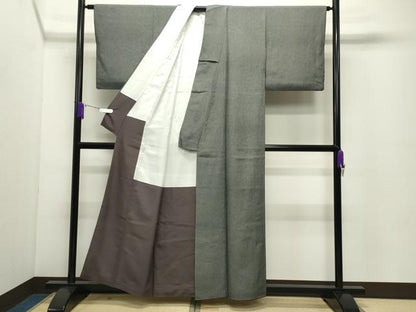 平和屋着物●江戸小紋　鮫小紋柄　黒地　正絹　逸品　CABC8172gh