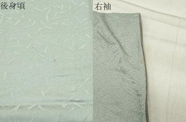 平和屋着物●上質な色無地　吉祥地紋　千草鼠色　正絹　逸品　CABC8174gh
