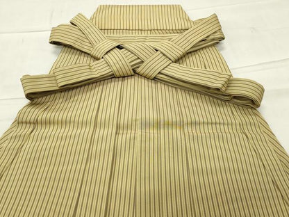 平和屋着物●男性　馬乗り袴　縞　正絹　逸品　CABC8182gh