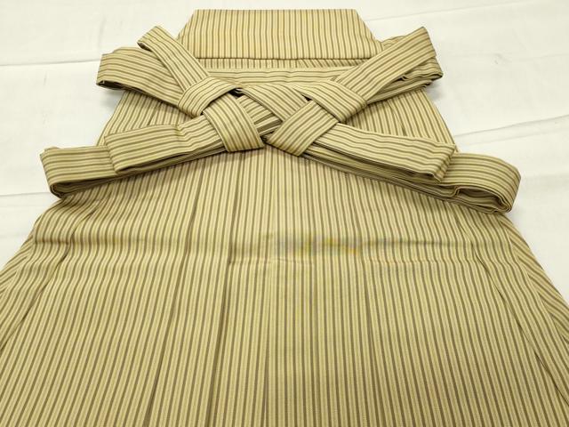 平和屋着物●男性　馬乗り袴　縞　正絹　逸品　CABC8182gh