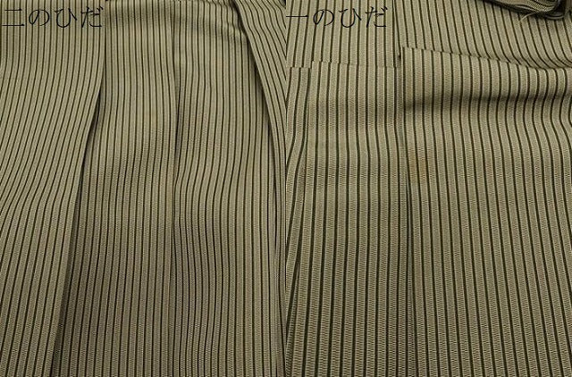 平和屋着物●男性　馬乗り袴　縞　正絹　逸品　CABC8183gh