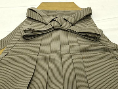 平和屋着物●男性　馬乗り袴　縞　正絹　逸品　CABC8183gh