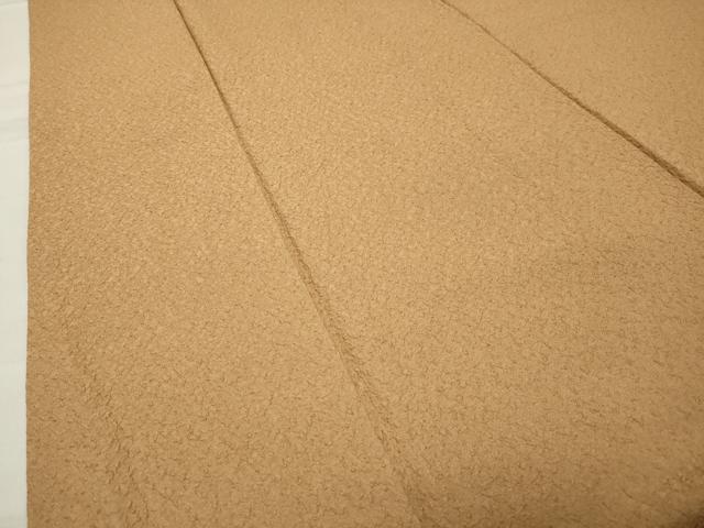 平和屋着物●上質な色無地　紋意匠　紅鬱金色　正絹　逸品　CABC8186gh