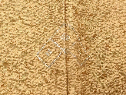平和屋着物●上質な色無地　紋意匠　紅鬱金色　正絹　逸品　CABC8186gh