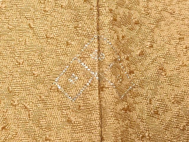 平和屋着物●上質な色無地　紋意匠　紅鬱金色　正絹　逸品　CABC8186gh