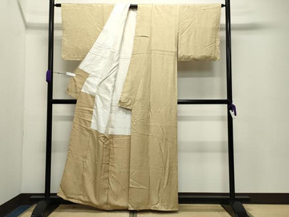 平和屋着物●上質な色無地　立波地紋　蒸栗色　正絹　逸品　未使用　CABC8187gh