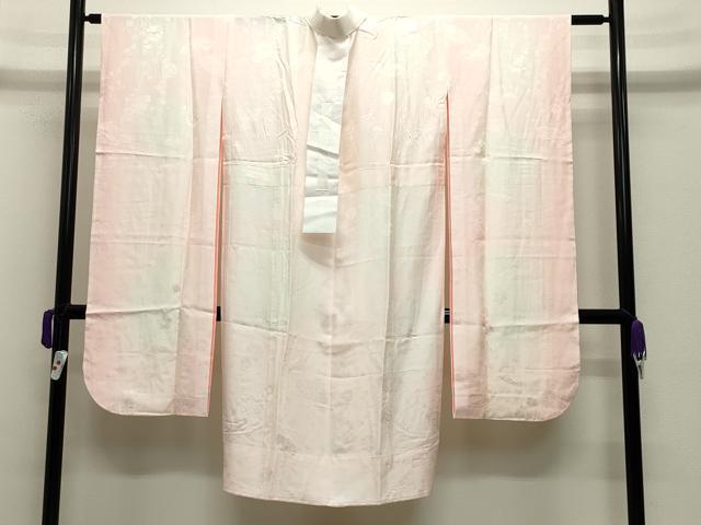 平和屋着物●振袖用長襦袢 無双仕立て 扇面花地紋 暈し染め 正絹 逸品 CABC8190gh