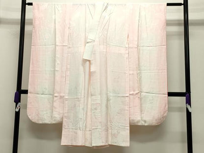 平和屋着物●振袖用長襦袢 無双仕立て 扇面花地紋 暈し染め 正絹 逸品 CABC8190gh