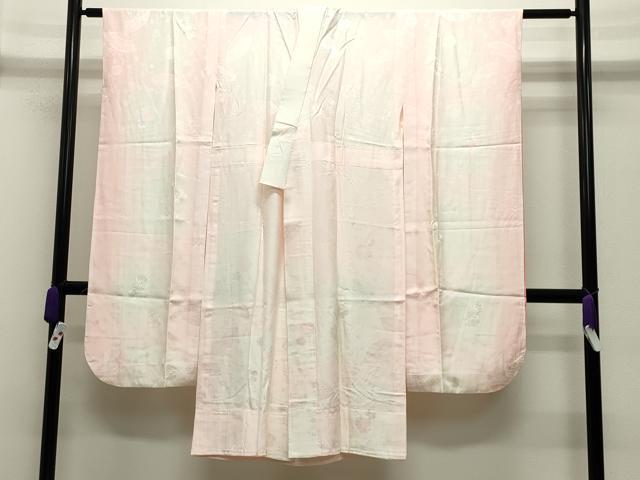 平和屋着物●振袖用長襦袢 無双仕立て 扇面花地紋 暈し染め 正絹 逸品 CABC8190gh