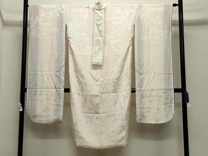 平和屋着物●振袖用長襦袢 袷 エ霞舞桜地紋 暈し染め 半衿刺繍 正絹 逸品 CABC8197gh