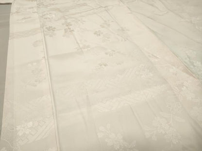 平和屋着物●振袖用長襦袢 袷 エ霞舞桜地紋 暈し染め 半衿刺繍 正絹 逸品 CABC8197gh
