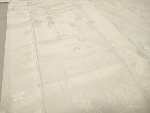 平和屋着物●振袖用長襦袢 袷 エ霞舞桜地紋 暈し染め 半衿刺繍 正絹 逸品 CABC8197gh