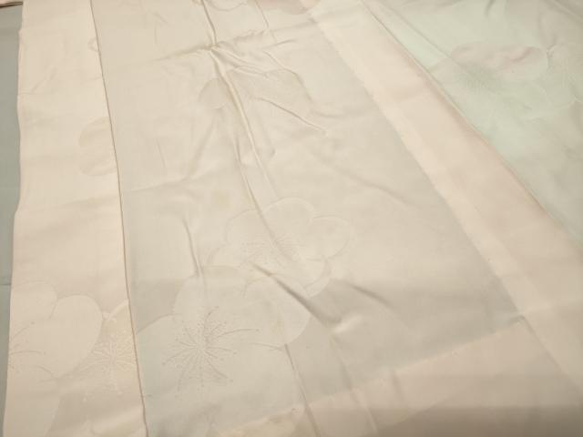 平和屋着物●振袖用長襦袢 無双仕立て 舞梅地紋 暈し染め 半衿刺繍 正絹 逸品 CABC8198gh