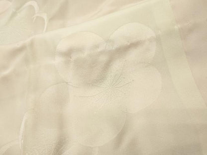 平和屋着物●振袖用長襦袢 無双仕立て 舞梅地紋 暈し染め 半衿刺繍 正絹 逸品 CABC8198gh