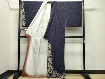 平和屋着物●訪問着　枝桜文　洗える着物　CABC8207gh