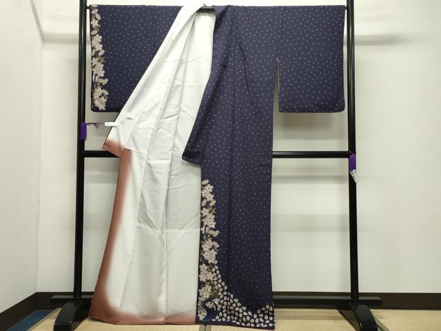 平和屋着物●訪問着　枝桜文　洗える着物　CABC8207gh
