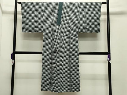 平和屋着物●男性　長襦袢　袷　鱗文　正絹　逸品　未使用　CABC8208gh