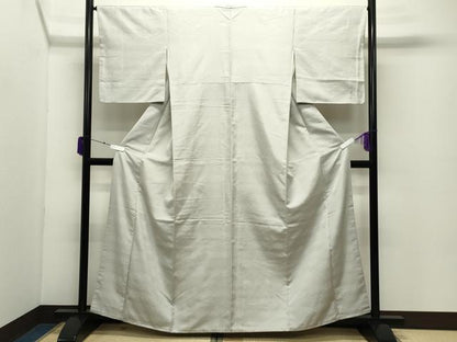 平和屋着物●上質な色無地　横段吉祥地紋　蕎麦切色　ますいわ屋扱い　正絹　逸品　CABC8213gh