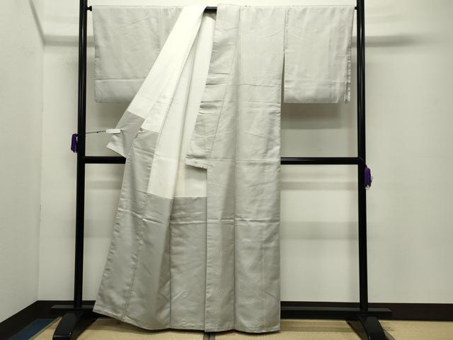 平和屋着物●上質な色無地　横段吉祥地紋　蕎麦切色　ますいわ屋扱い　正絹　逸品　CABC8213gh