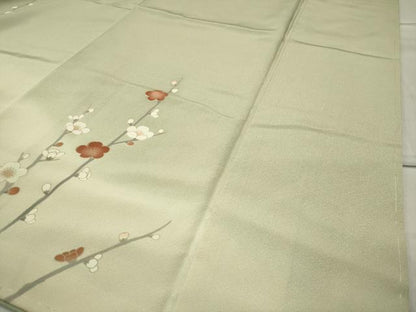 平和屋着物●中国三大刺繍　相良刺繍　訪問着　枝椿花文　暈し染め　ロング丈　正絹　逸品　未使用　CABC8214gh
